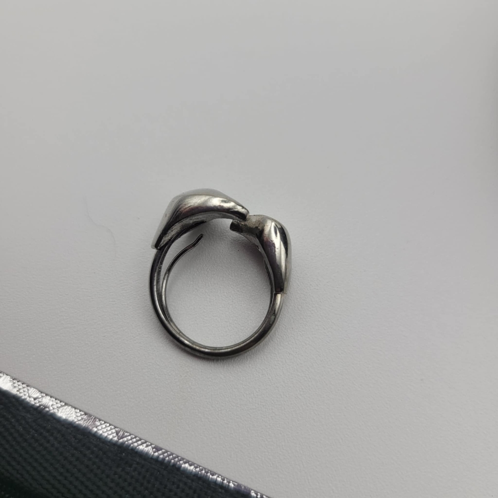 Silver Tone Heart Adjustable Ring - image 3